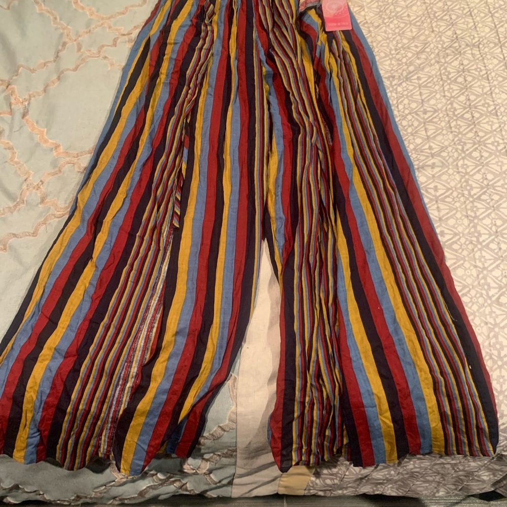 Striped split pants
